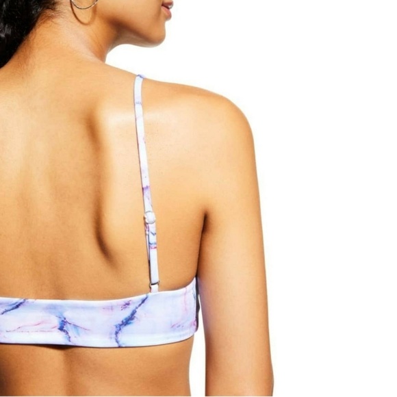 Terez Bra Top NWT $90 Swim Purple Marble Bikini Gym Large Medium Festival Rave - Picture 9 of 13